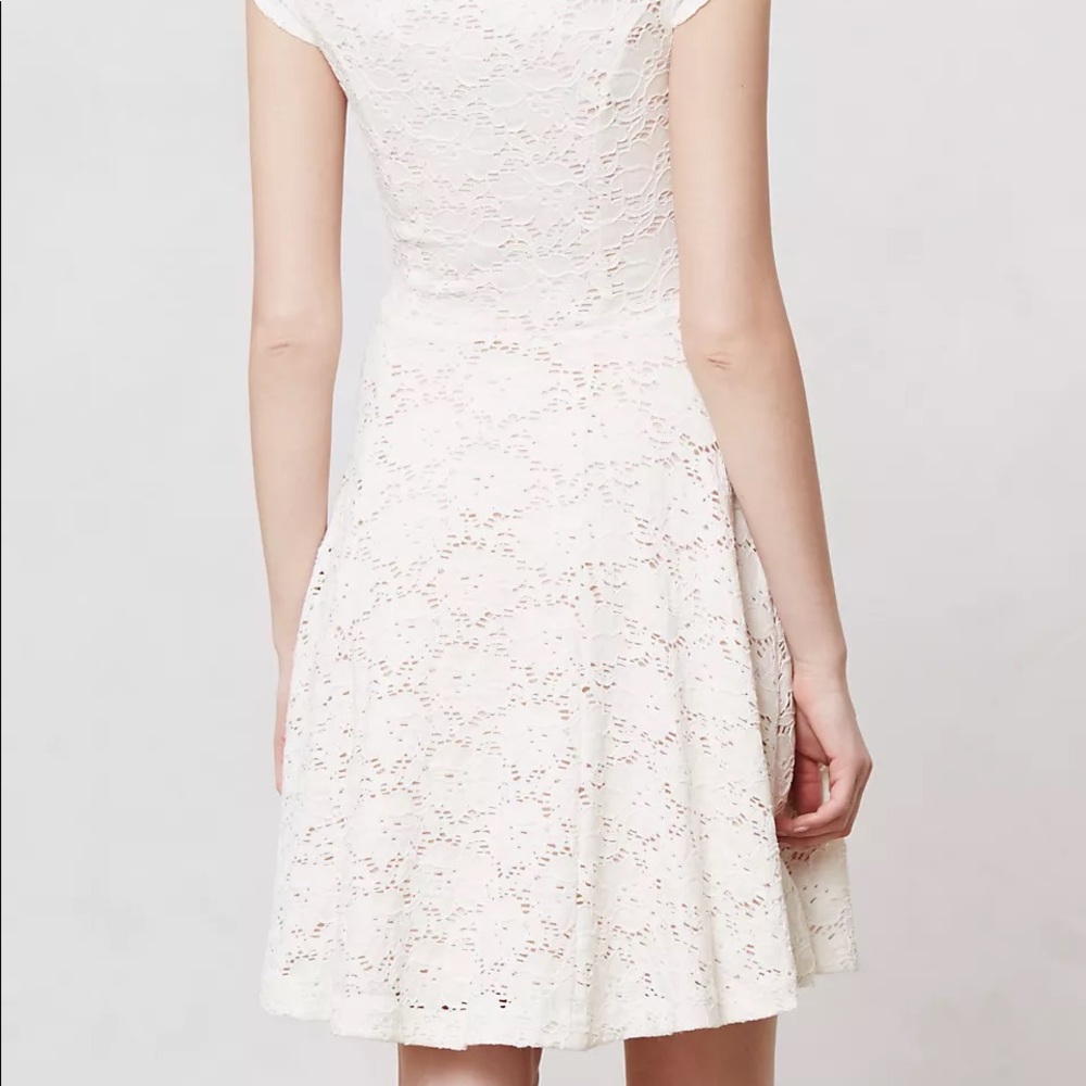 Anthro Maeve Floral Eyelet Lace Fit Flare Dress - Picture 5 of 16